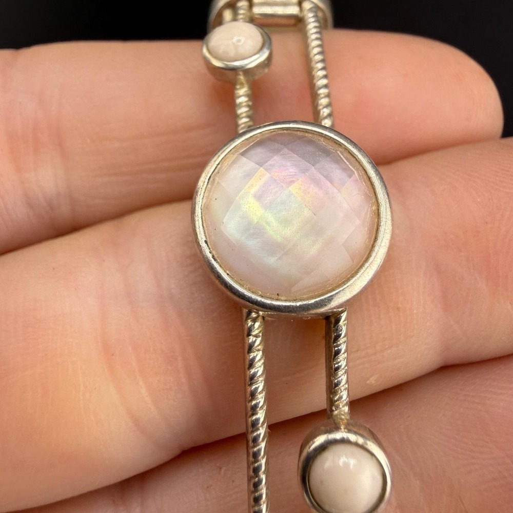 Whitney Kelly Bracelet Estate Sterling Silver Pink Link 7.5